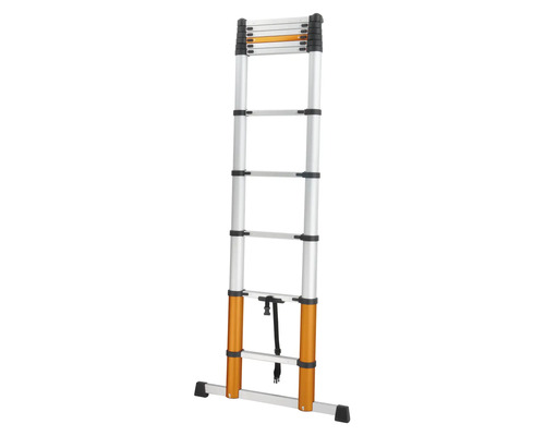 Uitgeschoven telescopische ladder van aluminium