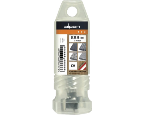 Alpen Forstnerboor, diameter 25 millimeter, lengte 90 millimeter