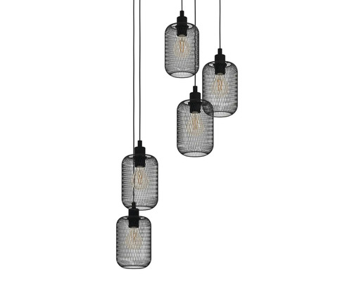 Hanglamp met meerdere fittingen en draadlampenkap