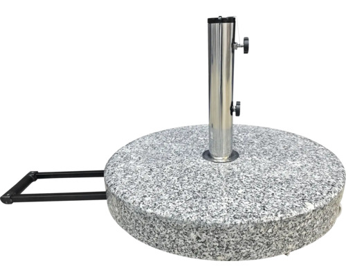 Granieten parasolvoet met stalen buis en transportgrepen