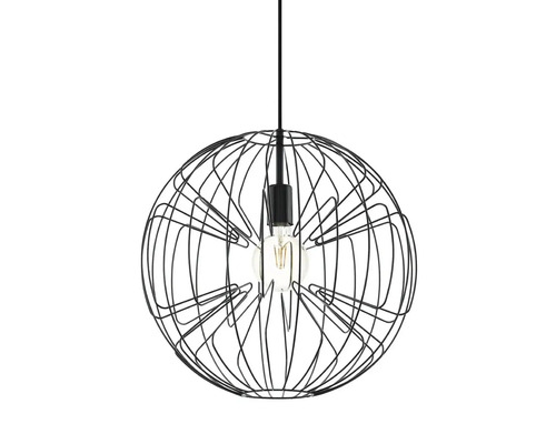 Hanglamp met bolvormig draadframe en lamp