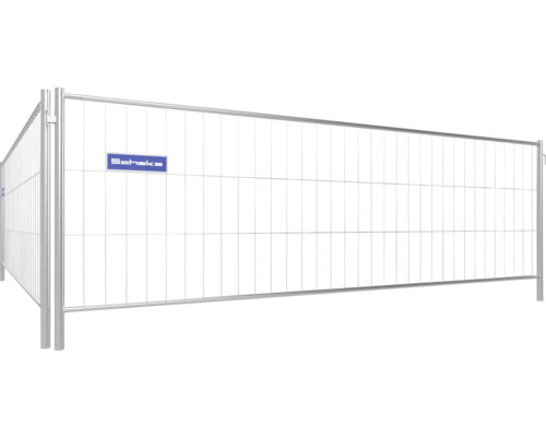Metalen bouwschutting met bedrijfslogo