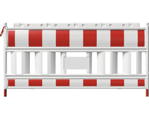 Bouwhek met rood-witte strepen voor het afzetten van bouwplaatsen