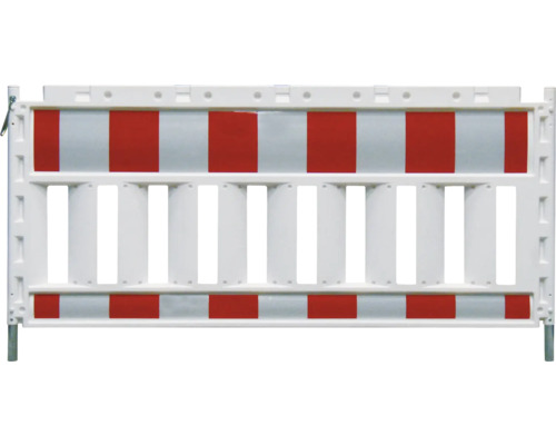Bouwhek met rood-witte strepen voor het afzetten van bouwplaatsen.
