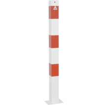 Geleidebaken met waarschuwingsbord voor het wegverkeer