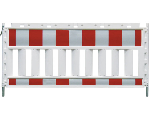 Bouwhek met rood-witte markering