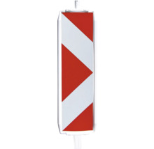 Waarschuwingsbord met rood-wit pijldesign
