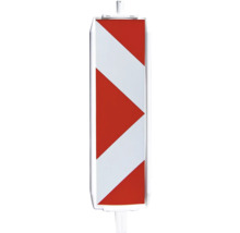 Waarschuwingsbord met retroreflecterende strepen