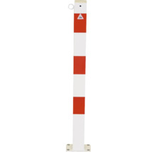 Rood-witte afzetpaal met waarschuwing