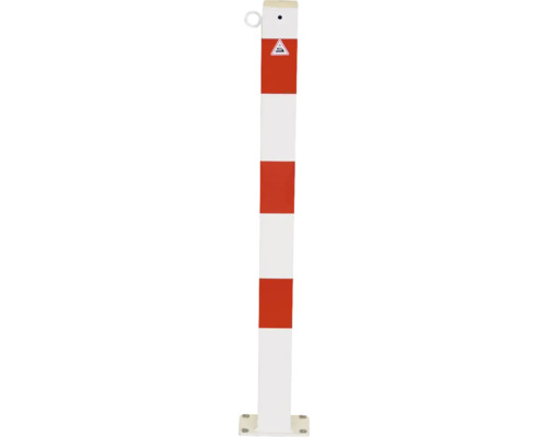 Rood-witte afzetpaal met waarschuwing