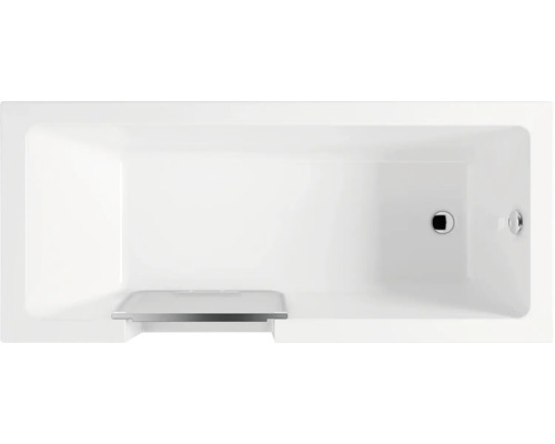 Foto van een ligbad met afvoer en overloop