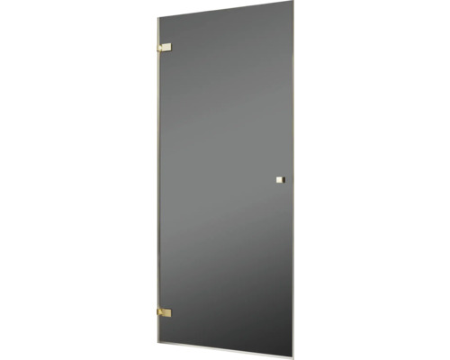SCHULTE Douchedeur antraciet glas voor nis of met zijwand Vetro 80 cm mat goud Rechthoekige spiegel met beslag