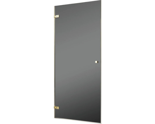 SCHULTE Douchedeur antraciet glas voor nis of met zijwand Vetro 90 cm mat goud Grijze douchedeur met beslag