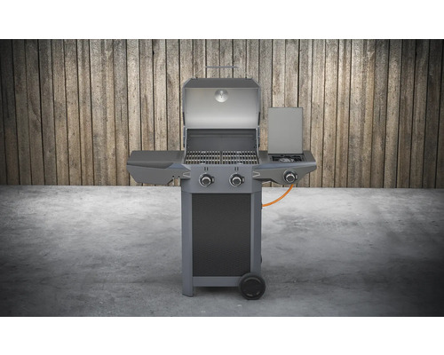 Gasbarbecue met open kap en zijbrander