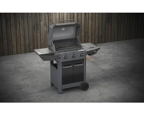 Gasbarbecue met drie branders, opbergvakken en onderkast