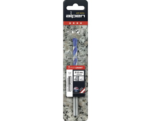 Alpen Profi Granit boor, diameter 8 millimeter