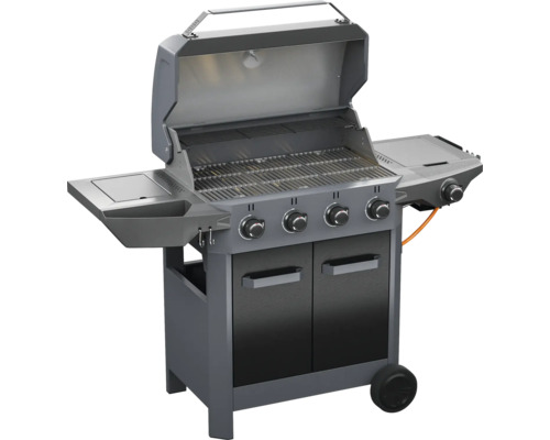 Gasbarbecue met vier branders, opbergvakken en onderkast