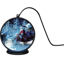 Decoratieve kerstbal met de kerstman in een slee