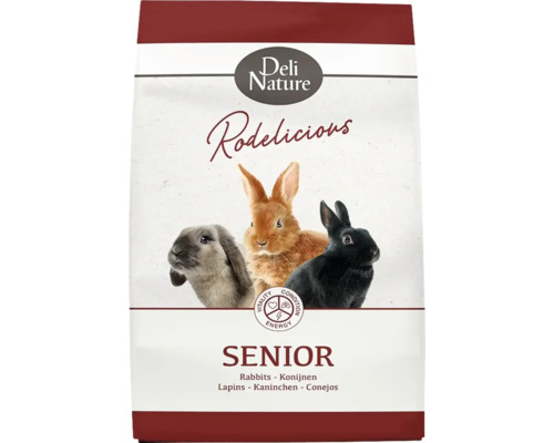 DELI-NATURE Dwergkonijnen voer Sensitive 2,5 kg Deli Nature Rodelicious Senior konijnenvoer verpakking
