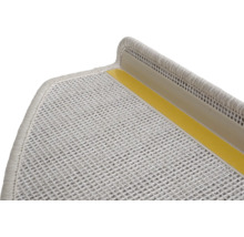 Detail van een trap trede met tapijt en antislipband