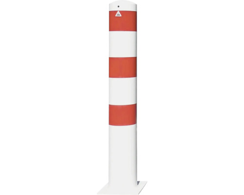 Verkeerspaal met waarschuwingsmarkering