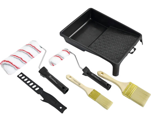 Verfrollerset met verfbak, verfrollen en verfroller