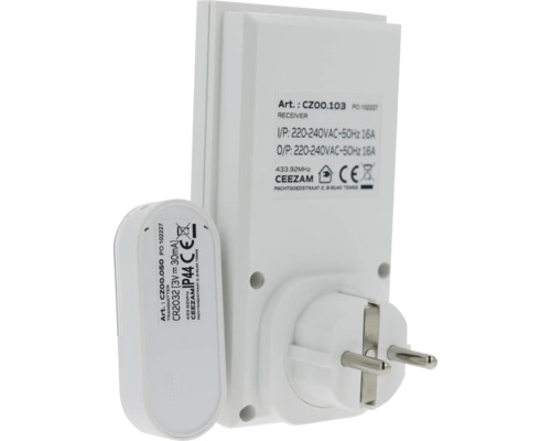 Draadloze stopcontactset met zender en ontvanger