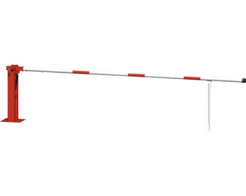 Slagboom met contragewicht en rood-witte strepen