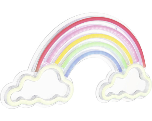 Regenboog neonlamp met wolken Regenboog neonlamp met wolken
