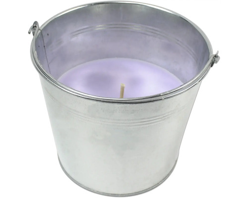 Kaars citronella in emmer paars Ø 18 cm H 15 cm