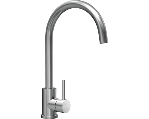 Metalen gootsteenkraan met hoge uitloop