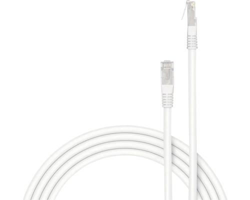 Witte ethernetkabel met RJ45-connector