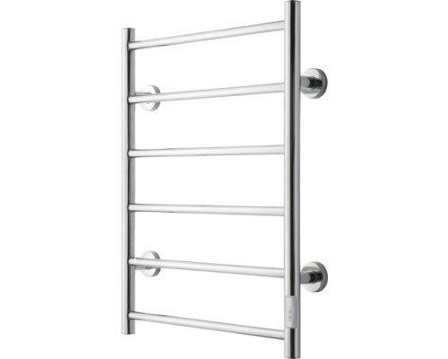 TVS Design Elektrische badkamerradiator ELDO 6 chroom met timer 69 x 50 cm Handdoekverwarmer voor wandmontage met meerdere horizontale stangen.