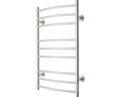 TVS Design Elektrische badkamerradiator ELDO 9 chroom met timer 86 x 53 cm Handdoekradiator van roestvrij staal met gebogen vorm