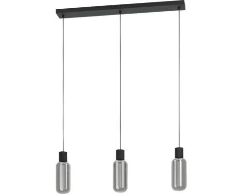 EGLO Hanglamp Maione 3-lichts zwart-rookglas