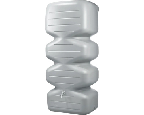 Grijze kunststof regenwatertank met kraan