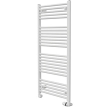Witte handdoekradiator met horizontale verwarmingsbuizen