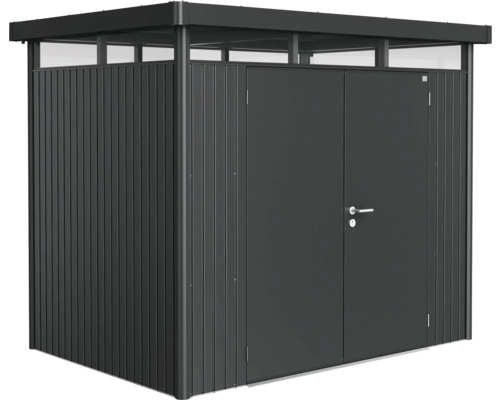 BIOHORT Berging HighLine H2 incl. dubbele deur donkergrijs metallic 275x195 cm Tuinkast met dubbele deur
