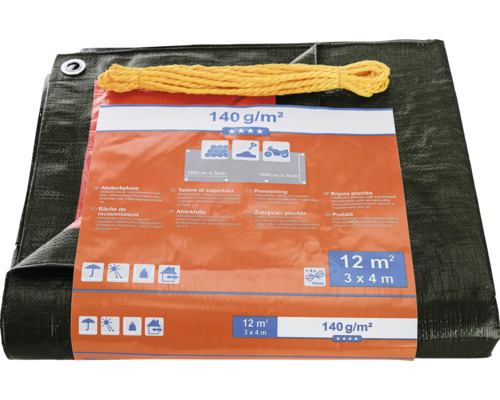 Afdekzeil 3 x 4 meter met koord
