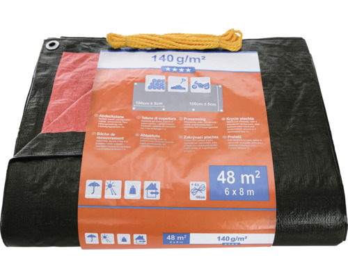Afdekzeil 6 x 8 meter met touw