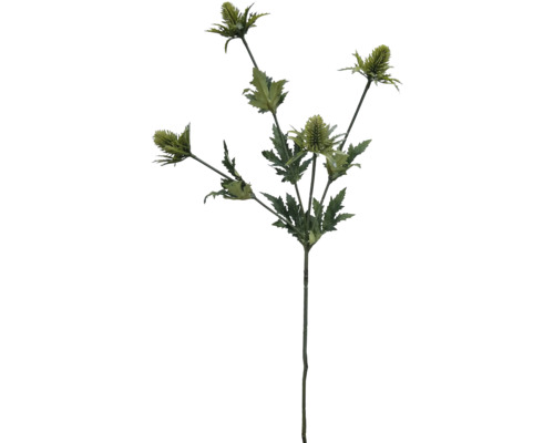 Kunstmatige kruisdistelplant met groene bladeren en bloemen