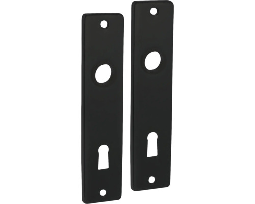 PERTURA Schild met sleutelgat SL56 zwart, 2 stuks Twee metalen deurplaten met sleutelgat