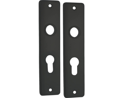 PERTURA Schild met sleutelgat SL72 zwart, 2 stuks Twee zwarte deurplaten voor binnendeuren met sleutelgat en deurknop