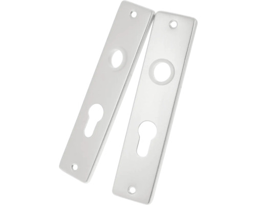 PERTURA Schild met profielcilindergat PC55 aluminium F1, 2 stuks Twee metalen deurplaten met sleutelgat