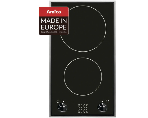 Amica kookplaat met twee kookzones en Made in Europe kenmerk