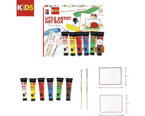 Marabu Kids schilderset met verf, penselen en sjablonen