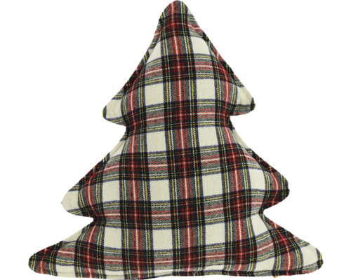 UNIQUE LIVING Kussen Check Tree III kerstboom wit/bruin 50x50 cm