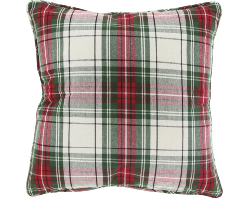 UNIQUE LIVING Kussen Tartan dove white geruit wit/rood 45x45 cm