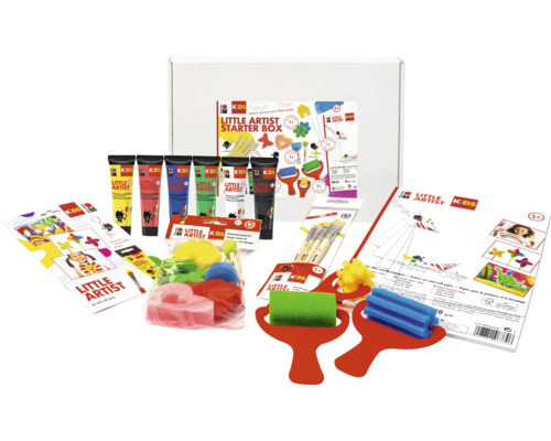 Little Artist Starterbox met kleuren, penselen, sponzen en papier