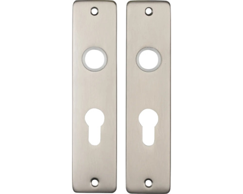 PERTURA Kortschild met profielcilindergat PC55 aluminium gunmetal, 2 stuks Twee metalen deurschilden met sleutelgat